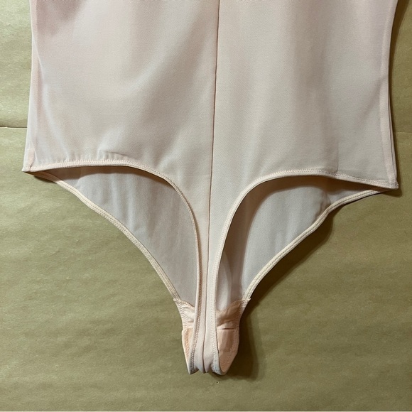 Parade | Luxe Sleeveless Bodysuit Silky Mesh Sheer Seashell Pink Size L - Picture 11 of 13